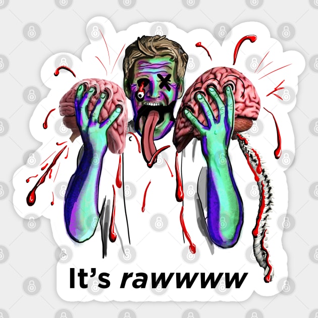 Gordon Ramsay, Brain eating Zombie Sticker by SmerkinGherkin